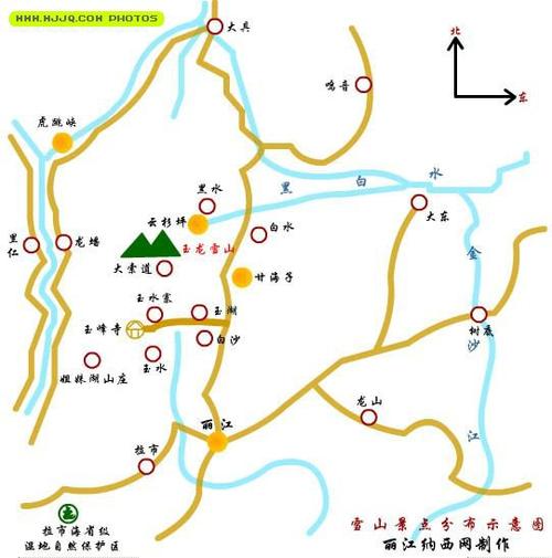 玉龙雪山旅游路线图_玉龙雪山景区旅游线路